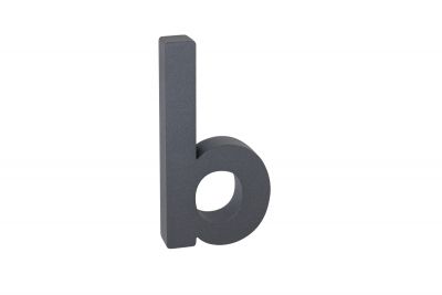 Hliníkové písmeno "B" v „3D“ provedení se strukturovaným povrchem RN.100LV.B.AL.AM.3D